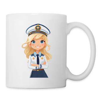 Kapitänin oder Pilotin - Tasse - Weiß - Rechts