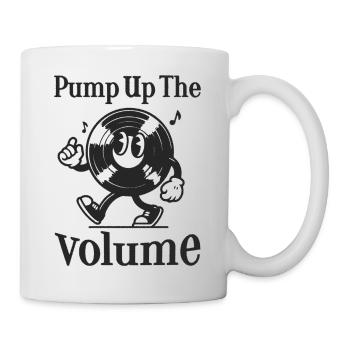 Pump Up The Volume Schallplatte Retro Shirt Vinyl - Tasse - Weiß - Rechts