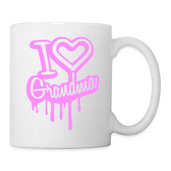 I Love Grandma Oma Liebe Graffiti Großmutter - Tasse - Weiß - Rechts