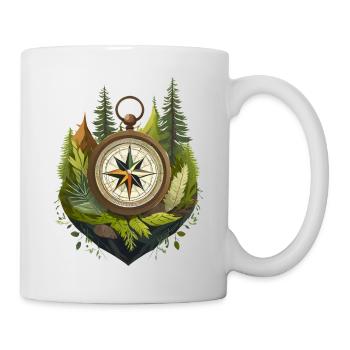 Mit dem Kompass ins Abenteuer - Tasse - Weiß - Rechts