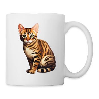 Bengalische Katze - Tasse - Weiß - Rechts