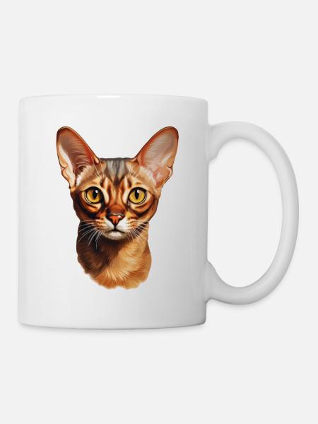 Tête de chat abyssin - Mug blanc - blanc
