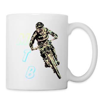 MTB-Abfahrt - Tasse - Weiß - Rechts