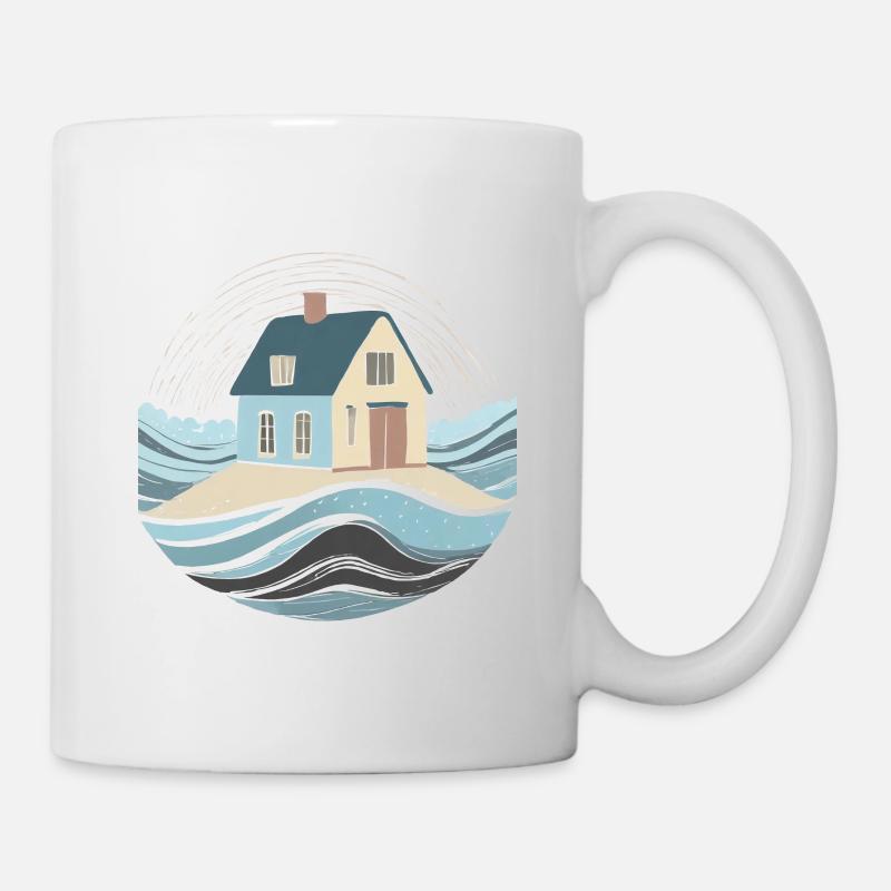 Maison en bord de mer - Mug blanc - blanc