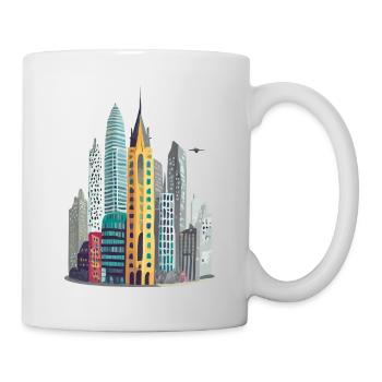 Big city with skyscrapers - Mug - white - Right