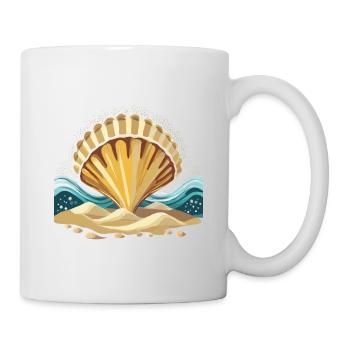 Eine Muschel am Meer - Tasse - Weiß - Rechts