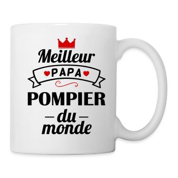 Meilleur papa pompier du monde, fête des pères - Mug blanc - blanc - Droite