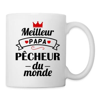 Meilleur papa pêcheur du monde, fête des pères - Mug blanc - blanc - Droite