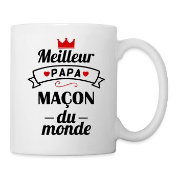 Meilleur papa maçon du monde, fête des pères - Mug blanc - blanc - Droite