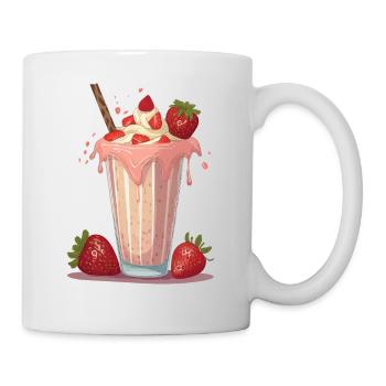 Milkshake aux fraises - Mug blanc - blanc - Droite