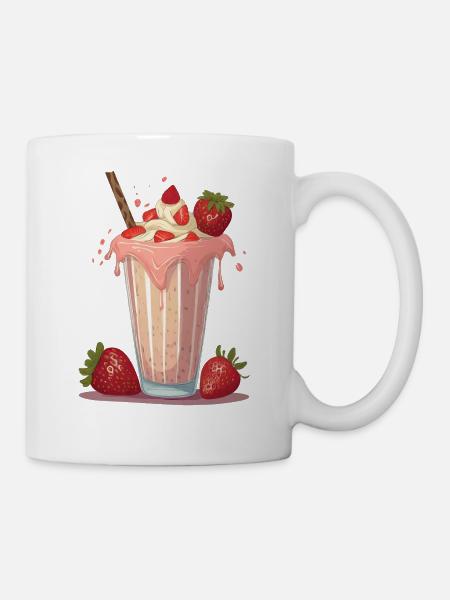 Milkshake aux fraises - Mug blanc - blanc