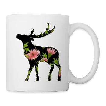 Hirsch - Tasse - Weiß - Rechts