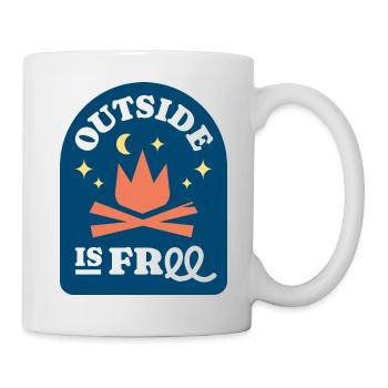 Outside is Free - Mug blanc - blanc - Droite