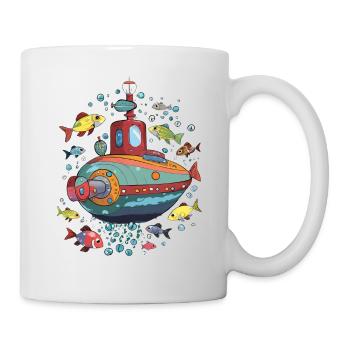 U-Boot und Fische - Tasse - Weiß - Rechts