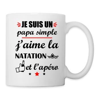 Papa simple natation et apéro, fête des pères - Mug blanc - blanc - Droite