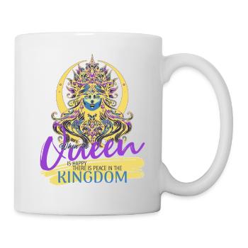Reine heureuse paix royaume disant reine couronne - Mug blanc - blanc - Droite