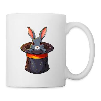 Lapin dans un chapeau magique - Mug blanc - blanc - Droite