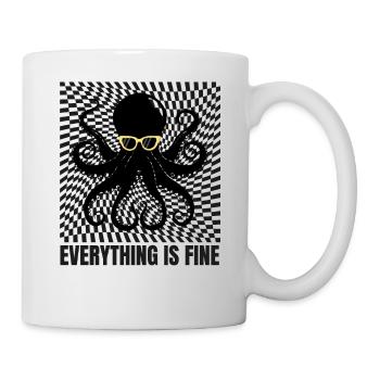 Everything is fine Krake Sonnenbrille - Tasse - Weiß - Rechts