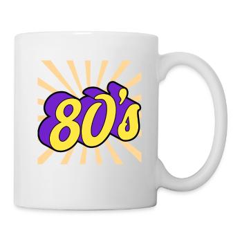 Black and Blue Retro 80 s T Shirt - Mug blanc - blanc - Droite