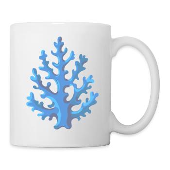 Koralle in Blau - Tasse - Weiß - Rechts