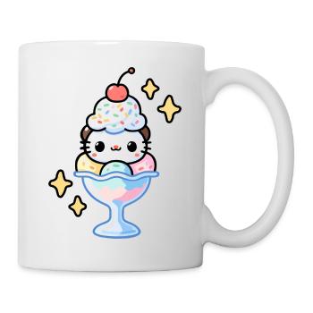 Babykatze liebt Eiscreme - Tasse - Weiß - Rechts