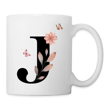 Buchstabe j Wildblumen Aquarelle - Tasse - Weiß - Rechts