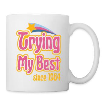 Je fais de mon mieux depuis 1984 - Mug blanc - blanc - Droite