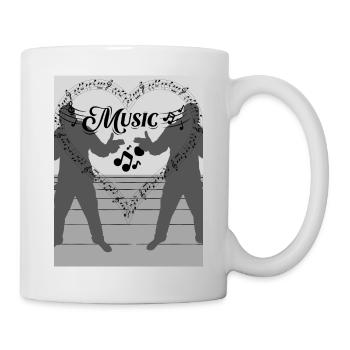Liebe Zur Musik Herz - Tasse - Weiß - Rechts