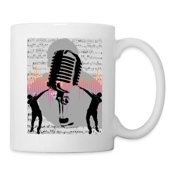 Liebe zur Musik Sänger - Tasse - Weiß - Rechts