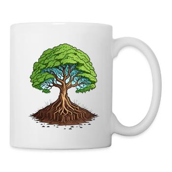 Ein großer Baum mit Wurzeln - Tasse - Weiß - Rechts