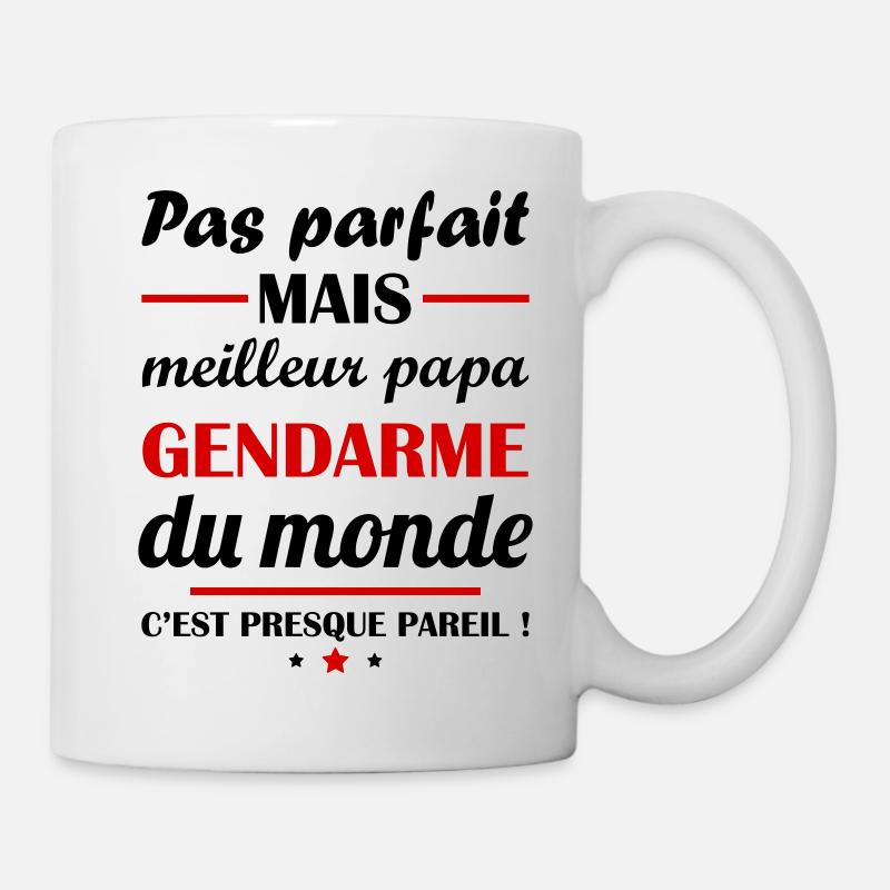Pas parfait mais meilleur papa gendarme du monde - Mug blanc - blanc