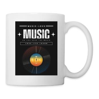 Liebe zur Musik Schallplatten - Tasse - Weiß - Rechts