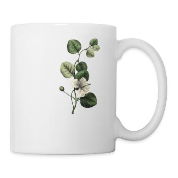Buchstabe Q Botanisch Grün - Tasse - Weiß - Rechts