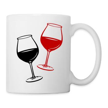 Wein Symbol Glas - Tasse - Weiß - Rechts