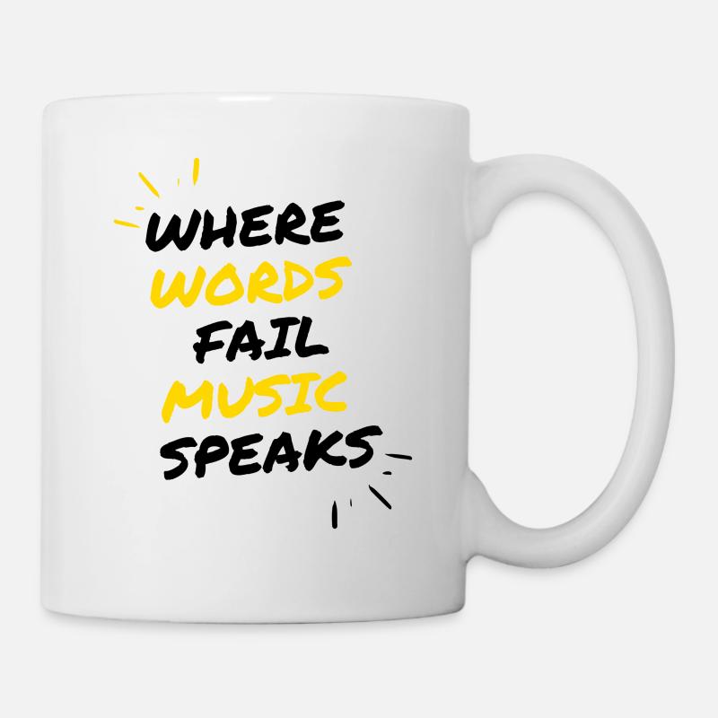 Collection « Là où les mots échouent, la musique s’échappe » - Mug blanc - blanc
