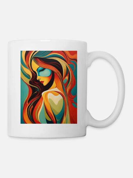 Un beau portrait abstrait - Mug blanc - blanc