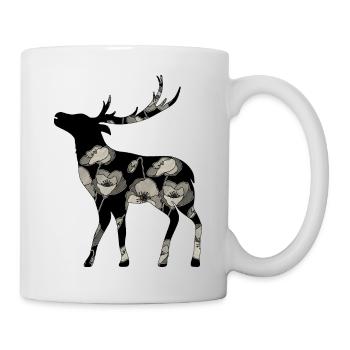Hirsch - Tasse - Weiß - Rechts