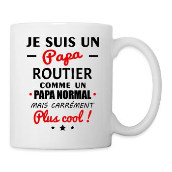 Je suis un papa routier, fête des pères, noël - Mug blanc - blanc - Droite