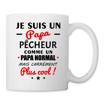 Je suis un papa pêcheur, fête des pères, noël - Mug blanc - blanc - Droite