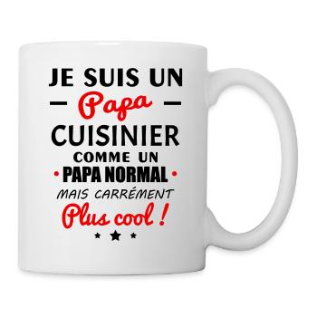 Je suis un papa cuisinier, fête des pères, noël - Mug blanc - blanc - Droite