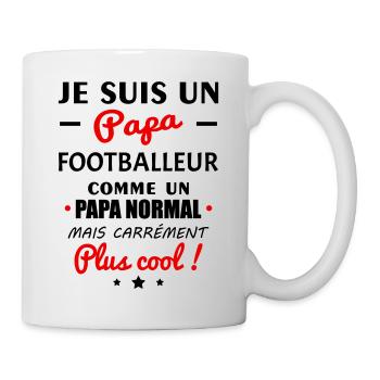 Je suis un papa footballeur, fête des pères, noël - Mug blanc - blanc - Droite