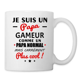 Je suis un papa gameur, fête des pères, noël - Mug blanc - blanc - Droite