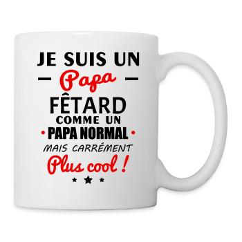 Je suis un papa fêtard, fête des pères, noël - Mug blanc - blanc - Droite