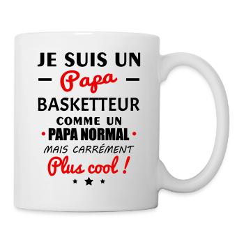Je suis un papa basketteur, fête des pères, noël - Mug blanc - blanc - Droite