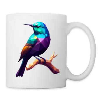 Bird abstract on branch, gift idea - Mug - white - Right