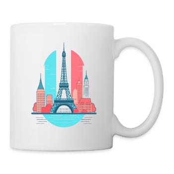 La France et Paris avec la Tour Eiffel - Mug blanc - blanc - Droite