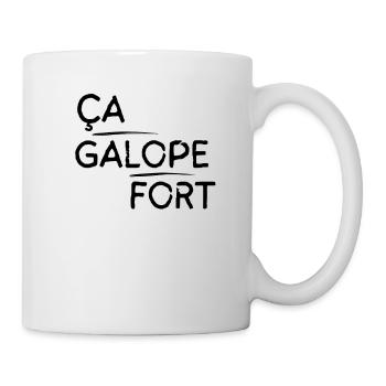 Ça galope fort motif Noir - Mug blanc - blanc - Droite