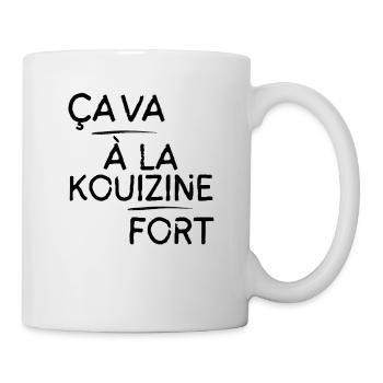 Ça va à la kouizine fort motif Noir - Mug blanc - blanc - Droite