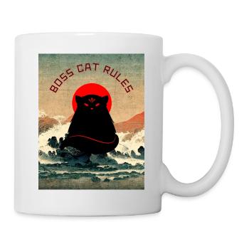 Japanese cat print - Cat rules - Mug - white - Right