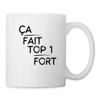 Ça top 1 fort motif Noir - Mug blanc - blanc - Droite
